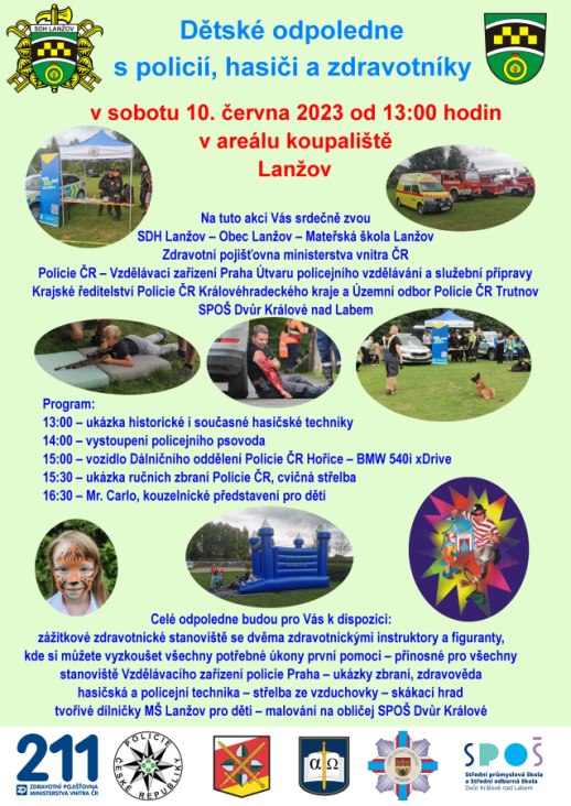 Dětské odpoledne s policií, hasiči a zdravotníky