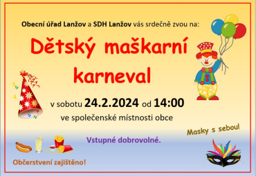 Dětský maškarní karneval v Lanžově