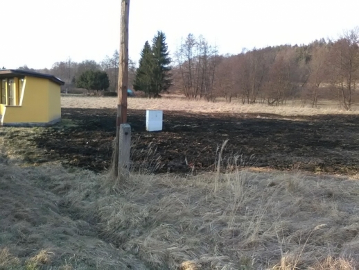 Výjezd k požáru louky v Lanžově